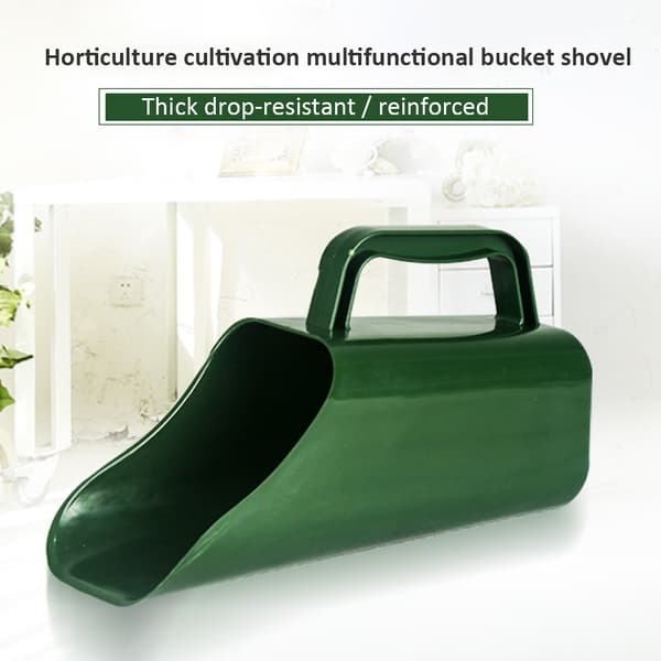 Multifunksjonell hagespade, plantespade i plast med bøtte, hageredskap