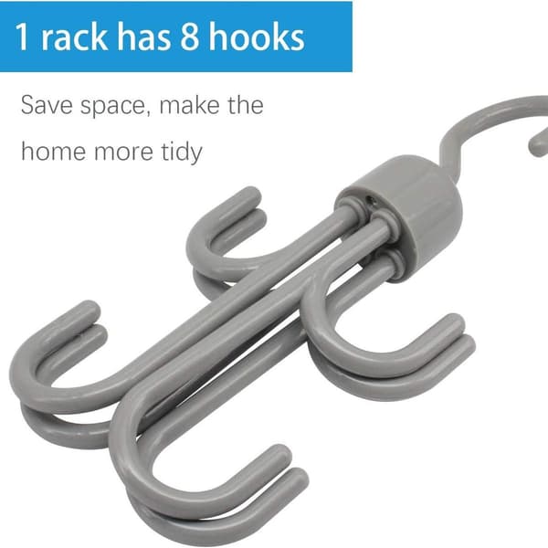 2-pack förvaringskrokar 4 klor 360 graders roterande krok kläder bälte förvaring KLB