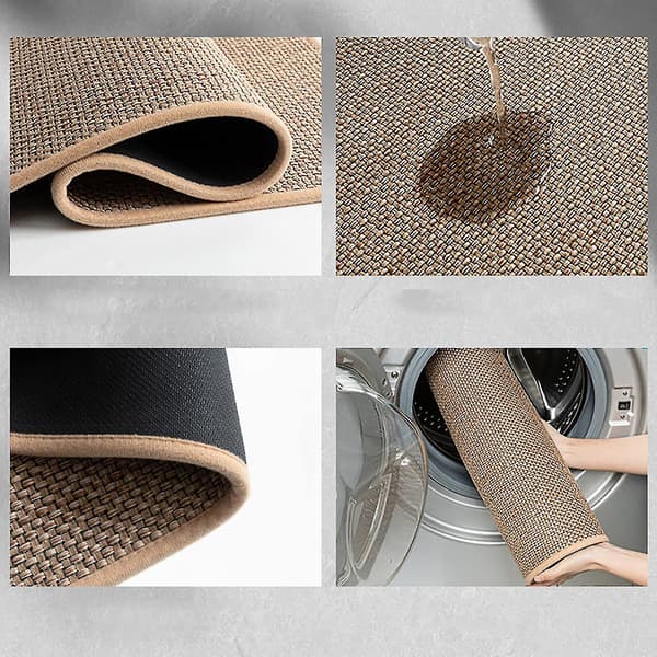 Non-slip Kitchen Mat Waterproof Kitchen Mat Washed Floor Mat Home Decor Feng Beige Beige