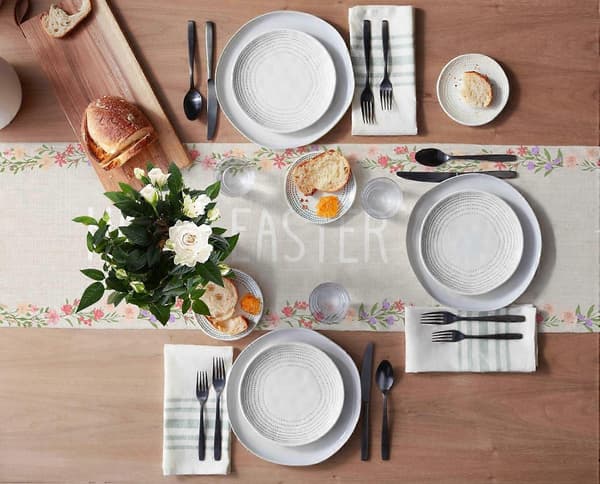 Easter Table Runners, Easter Bunny Tablecloths, Easter Home Egg Decoration - 13 x 36 inches (FMY)