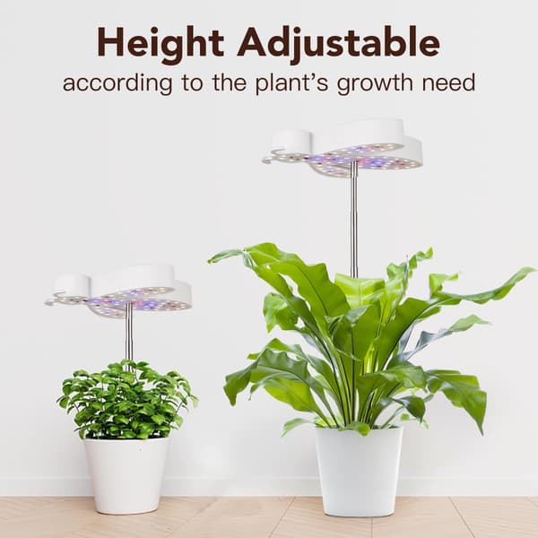 Plant Grow Light, LED Plant Light for Indoor Plants Full Spectrum Grow Lamp, Height Adjustable, Automatic Timer (Plug Not Included)