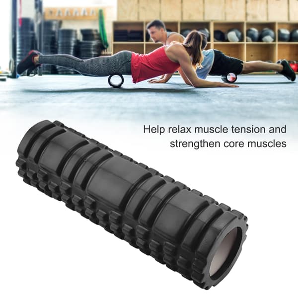 Mini Hollow Yoga Roller Exercise Roller Physio Training Yoga Massage Column (Black)