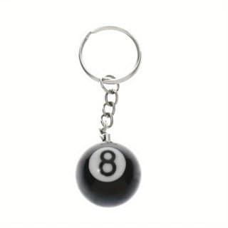8 Ball Black Pool Ball Keychain Keyring