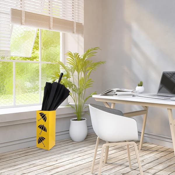 Large Capacity Iron Umbrella Stand, Round Hollow Design, Easy to Clean Umbrella Basket
