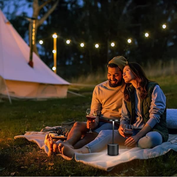 Trådløs LED-bordlampe, USB-genopladelig skrivebordslampe, sengelampe 2 lysstyrkeniveauer