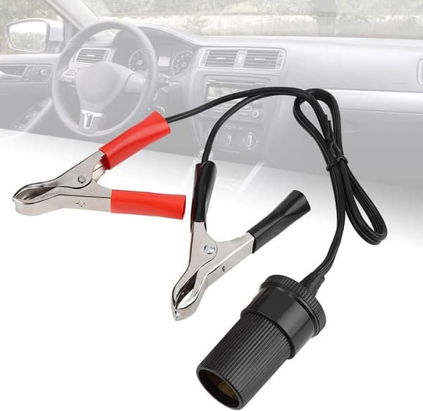 Sigarettenneradapter, 12V Bilbatteri Clip On Adapter Sigarettuttak Tenner Reiselader