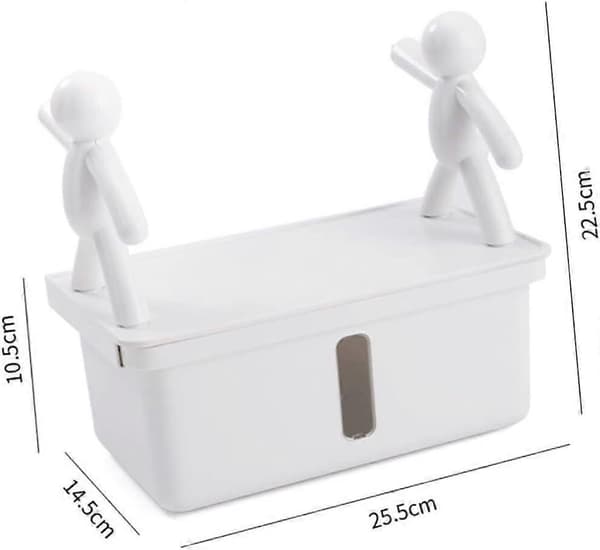 Amosfun Väggmonterad Tissuehållare Box Förvaringsställ Papperslåda Skurk Vit Tissue Servettfodral