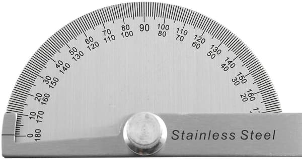 Vinkelmåler i rustfrit stål 180 grader arm rotationsmåler 10 cm