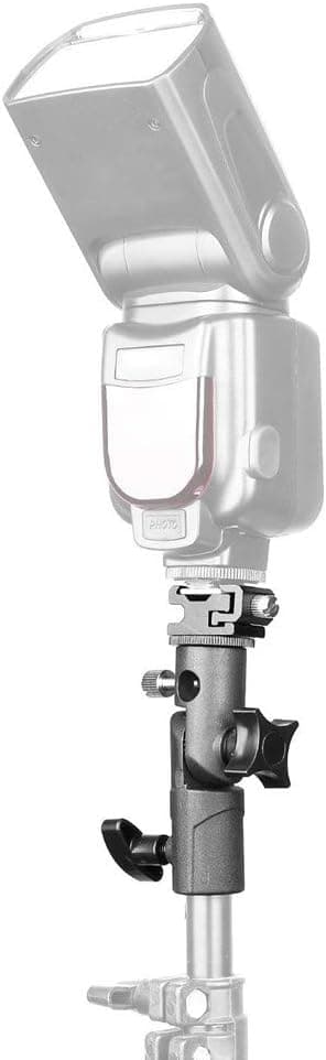 Blitzskinne, blitzholder 3-delt paraplyholder med blitzsko og 1/4\" & 3/8\" tap til lampestativ, blitzenheder