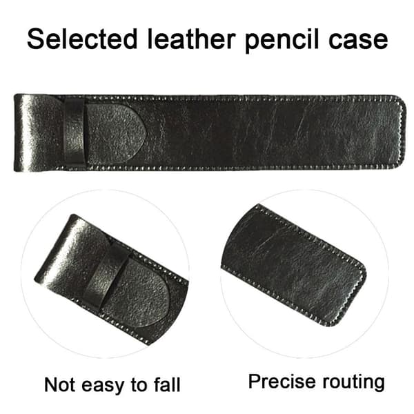 Simple Leather Pencil Case, Pen Case, Protective Case, Pencil Box, Black KLB
