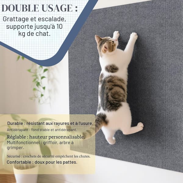 Self-adhesive scratching mat for cats, anti-scratch sofa protector for cats, DIY wall and sofa scratching post (grey 200CM)