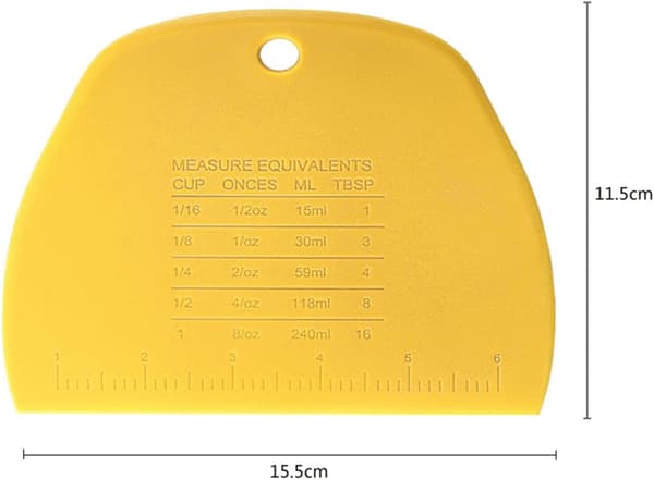 Kitchen Spatula, Non-Slip Handle, Counter Scraper, Yellow 15.5 cm x 11.5 cm, Dishwasher Safe for Easy Cleaning, Versatile Design, Suitable for