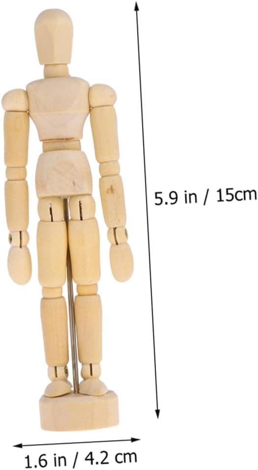 2 stk. træmodel skitse tegnefigurer sæt 11,4 cm og 14 cm