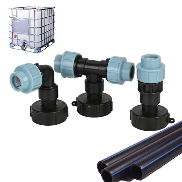 IBC Tank Vattenrör Anslutning Trädgård Grässlang Adapter Hem Kran Montering Verktyg 25mm, Tee Adapter 25mm,Tee Adapter