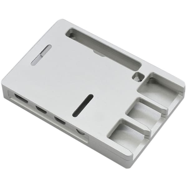 Aluminiumslegering Skal Model B til Raspberry Pi 4, Ultratyndt Skal CNC-køling Varmeafledning Kun til Raspberry Pi 4B (Sølv)