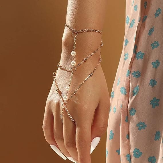 Armbåndsring Håndkæde Boho Kvast Krystal Slavearmbånd til