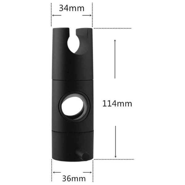 Bruseholder, justerbar diameter 22 mm, krom + ABS, nem installation, kompatibel med brusestang (22 mm diameter forkromet rør)