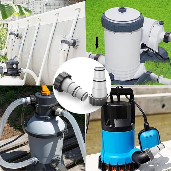 (Färg: Typ 2) Poolslangsadapter, adapter för Intex-pump, poolslangsanslutning med 32 och 38 mm diameter (Typ 2)