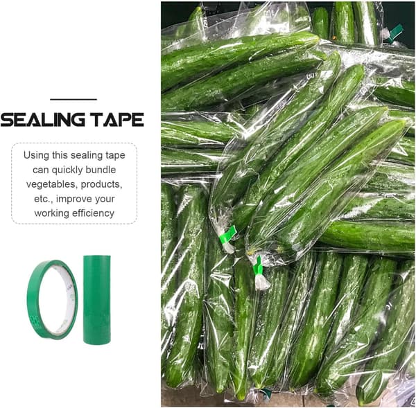 Grøntsagsforseglingstape 24 ruller PE-emballageposetape 38Yd længde