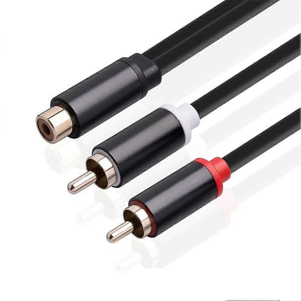 RCA-naaras-kaksois-2-RCA-urossovitin Stereo Splitter Y-äänikaapeli
