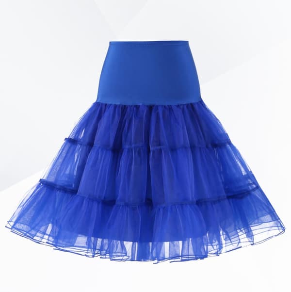Hoopless Petticoat Kongeblå Underkjole Retro Kvinder til Dans og Bryllup
