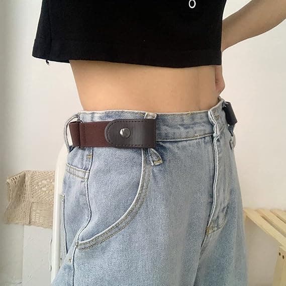 2 stk. spændeløst justerbart bælte - Elastisk bælte - Kvinder - Mænd spændeløst strækbælte til jeans kjole unisex bælter