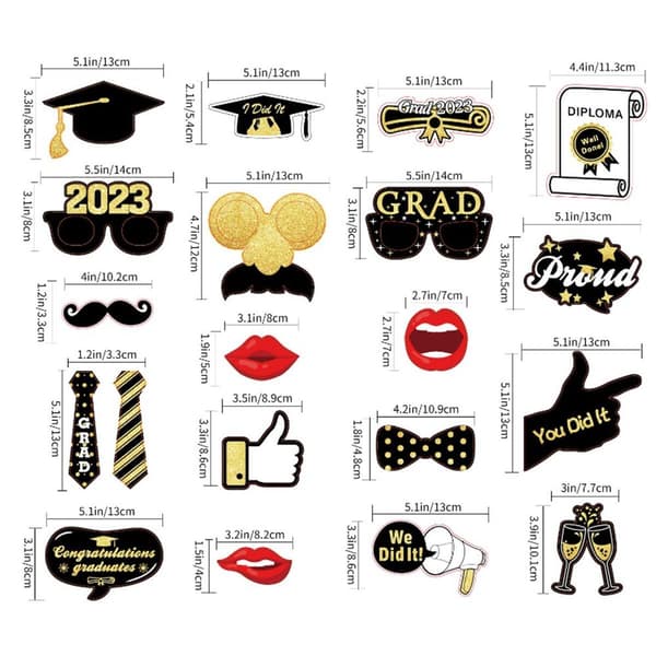 20 Graduation Decorations, 20 Pieces Graduation Decoration Photo Props, Party KLB
