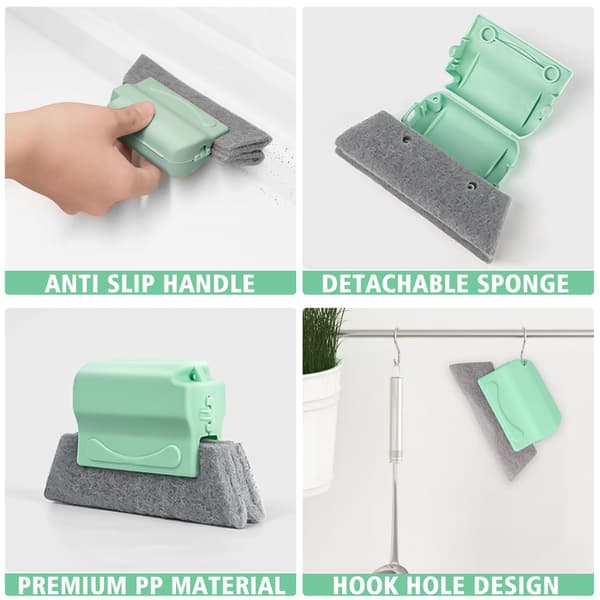 3 Pieces Window Groove Cleaning Brushes and Window Cleaning Tools