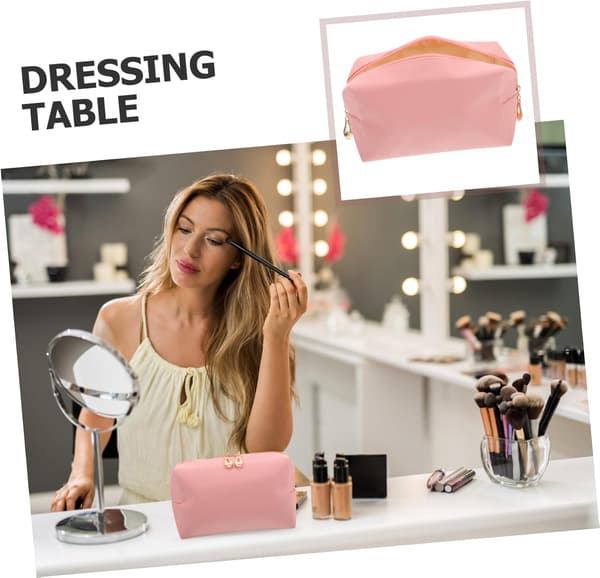 Makeuptaske Kvinder Makeuppung Rejse Toilettaske Lynlåsposer til Kvinder