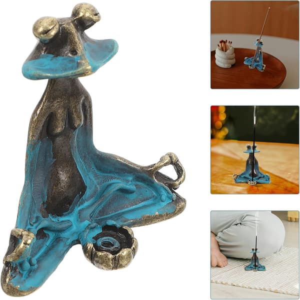 Incense Holder Sitting Frog Figurine Copper Unique Frog Design Aromatic Atmosphere