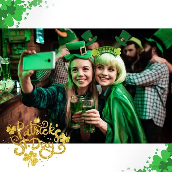 Pannebånd til St. Patrick's Day-dekorasjon med 6 stykker irske grønne hodeplagg KLB