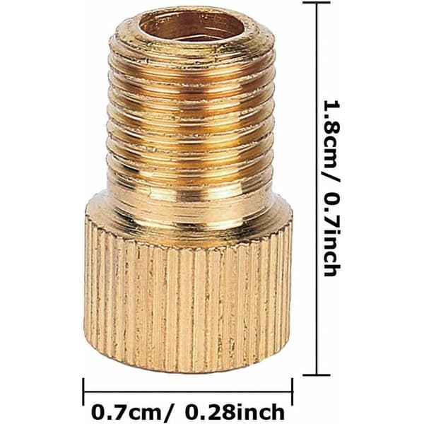 10 st Ventiladapter - Presta Schrader Ventiladapter för Cyklar - med Tätningsring - Mässing - Total Längd ca 1,5 cm