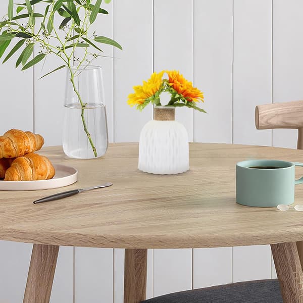 Midtpunktsvase Uknuselig Blomsterarrangementvase med Ananasformet Kornform Hvitt PP-materiale