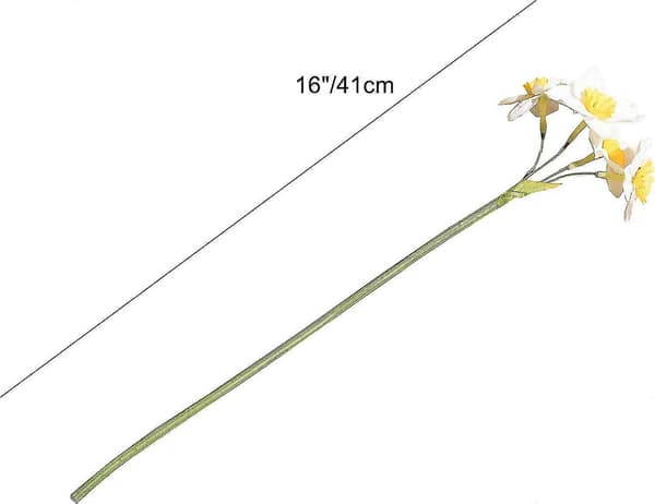 Mandys 12 stk. Hvide Blomster Kunstige Påskeliljer Blomster 41 cm Til Fest Hjemmeindretning