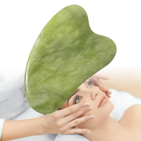 2 st Jade Gua Sha-bräda Gua Sha Skrapningsmassageverktyg Ansikte
