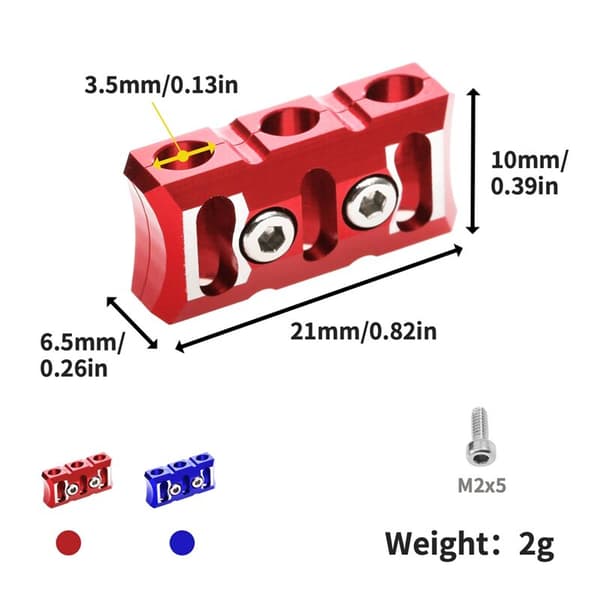 12AWG ESC Motor Wire Manager Fixed Buckle Clamp Prevent Tangling Line Clip Tool for RC Model Car Boat Drone, Red