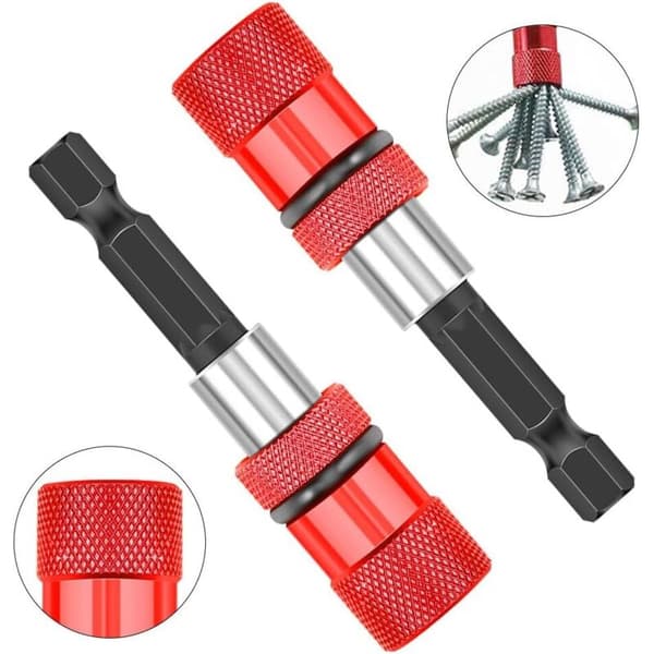 Kraftig magnetisk bitsholder, 4-delt slagtrekker bitsholder med 4 PH2-bits, sekskantet magnetisk skrutrekker bitsholder for bor