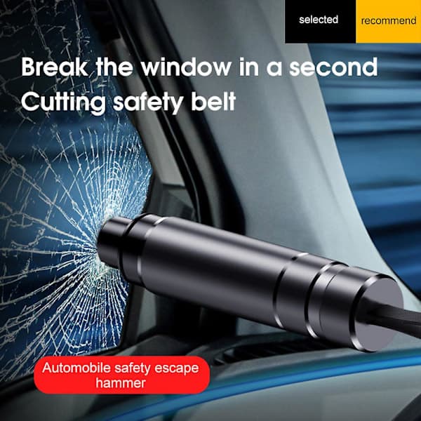 Hammerdex Car Safety Tool Hammerdex Tool Safehammer Glass Breaker 2024 Red