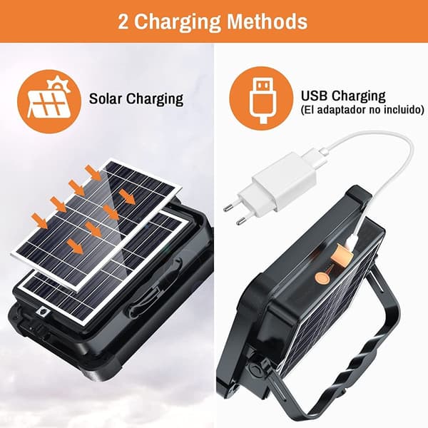 Rechargeable LED Headlight 336 LEDs / 100 W / Solar Panel / 4 Lighting Modes / 12000