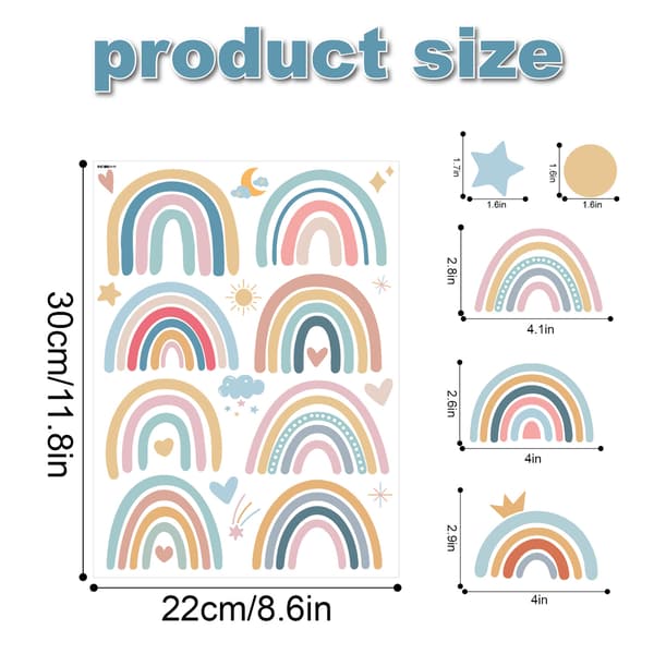 Rainbow Wall Decals Wall Stickers Wall Decor for Living Room