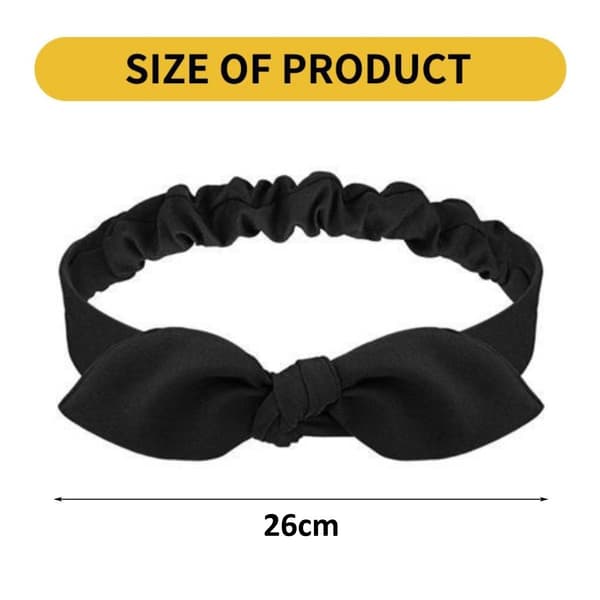 Cute Bow Headband, Feminine Headband, Solid Color Elastic Retro Headband KLB