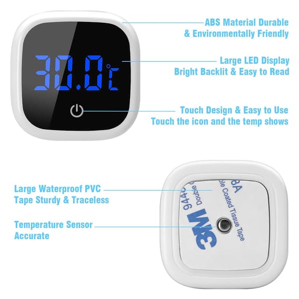 Aquarium Thermometer, Mini Digital Fish Tank Thermometer, High-Precision Temperature Sensor, Suitable for Freshwater and Water Aquariums