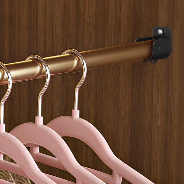 4pcs Wardrobe Rod Flange Sockets Shower Curtain Rod Bracket Iron Solid Color Design Classic Reliable Easy to Install