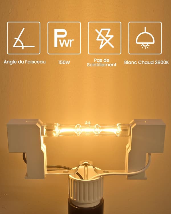 R7S 78mm 150W Dimmable Linear Halogen Bulb 2100lm J78 Warm White 2800K Linear Halogen Floodlight for Lighting - 5pcs