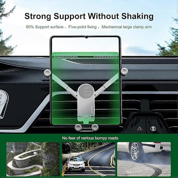 Gravity Car Holder Compatible with Samsung Galaxy Z Fold 4/z Fold 3, Car Air Vent Clip Mount Smartphone Stand Silver Silver Silver