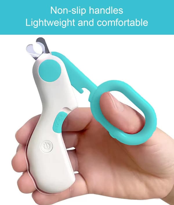 Dog Nail Clippers with LED Light, Pet Grooming Tool, Blue