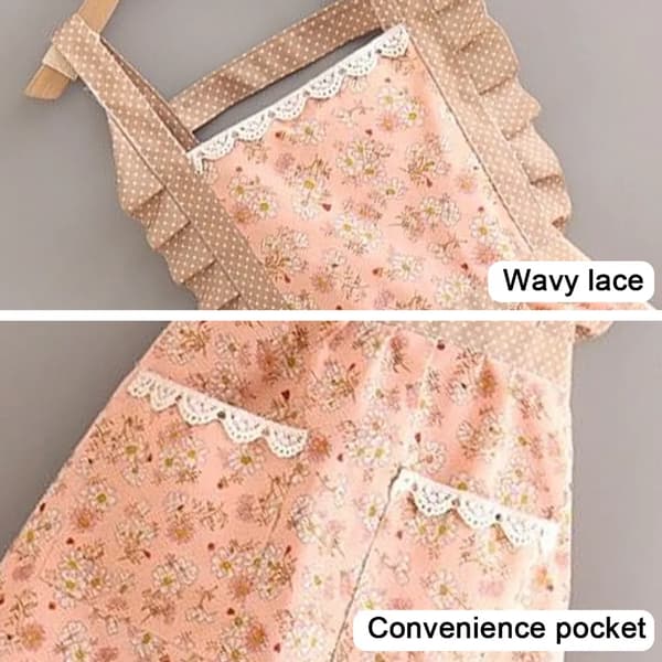 Women's Kitchen Apron with Pockets, Multi-Layer Bib Apron for Cooking, Baking, Grilling, and Gardening, Form2