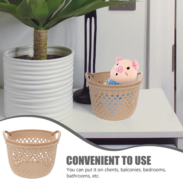 Decorative Woven Basket, Multifunctional Organizer, Large Capacity, Coffee PP Material, Elegant Storage Basket