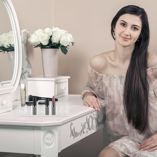 Akryl Leppestift Oppbevaringsbeholder Svart Kosmetisk Displayboks Skrivebords Makeup Organizer
