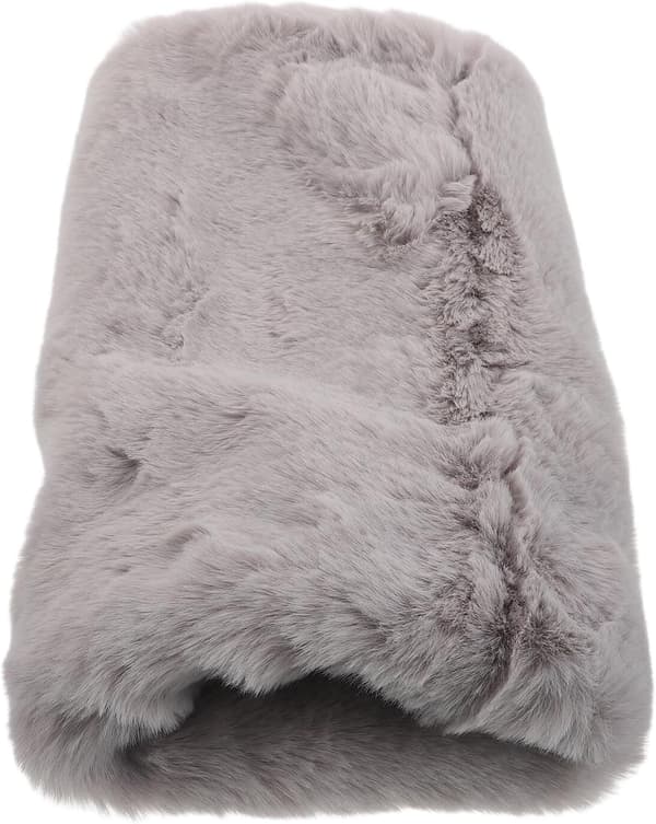 Extended Plush Hand Warmer Sleeve Grey Winter Hand Muff with Cozy Lining